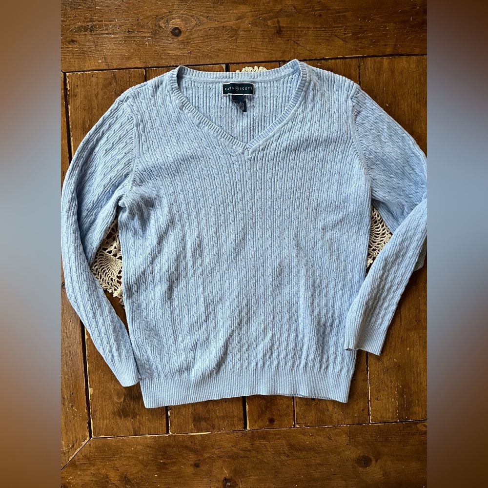 Women’s Karen Scott light blue sweater size large